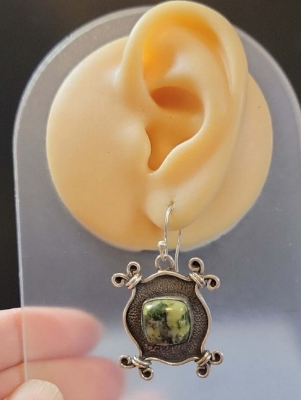 Green Gargangela Jasper & Sterling Silver Earrings